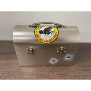 Silver Metal Wild Turkey Federation Lunch Box Tin