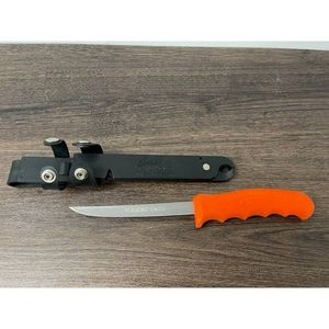 W.R. Case Orange Handle Fixed Blade Knife with Sheath