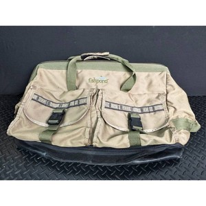 Fishpond Tan Green Nylon Fishing Gear Bag with Pockets