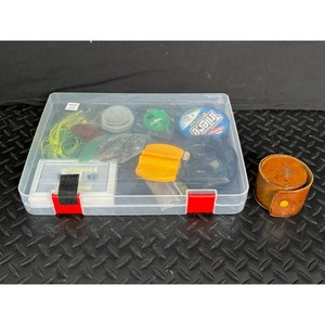 Fishing Tackle Box with Lures, Line, Tools, and Case