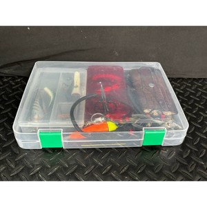 Clear Plastic Fishing Tackle Box with Lures & Tools