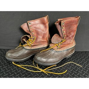 Schnees Brown Leather Rubber Hunting Boots Mens