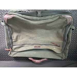 Orvis Green Canvas Leather Trim Garment Bag with Handles