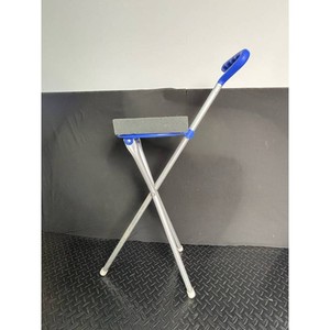 Blue Aluminum Folding Seat Cane with Foam Pad