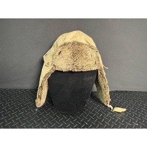 Olive Canvas Faux Fur Trapper Hat with Ear Flaps