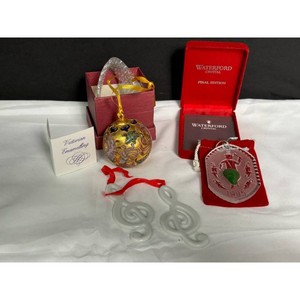 Waterford Crystal 1995 Christmas Ornaments Set, 3 Pieces