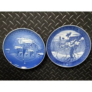 Royal Copenhagen Blue 1967 & 1966 Collector Plates 2 Pc