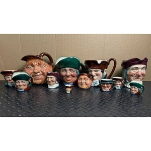 Character Jugs Ceramic Toby Mugs Figural Collectible Pitcher Set