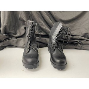 Black Leather Tactical Combat Boots, Lace-Up, Size 7R