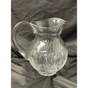 Clear Cut Crystal Glass Pitcher with Handle, 1 Piece