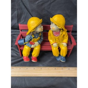 Candy Design Norway Painted Resin Children Bench Figurine
