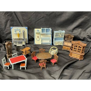 Miniature Plastic Dollhouse Furniture Set