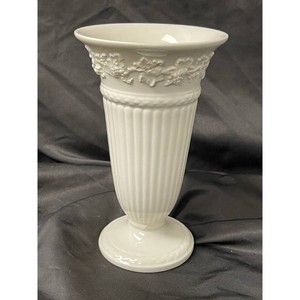 Wedgwood White Ceramic Embossed Queens Ware Vase