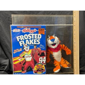 Kelloggs Blue Cardboard Plush Tiger Display with Bill Elliott Card