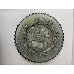 Iridescent Glass Fruit Pattern Plates Set of 2