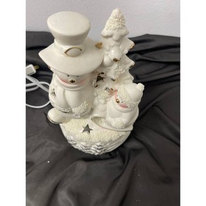 Home Collection Ivory Bisque Snowmen Accent Light