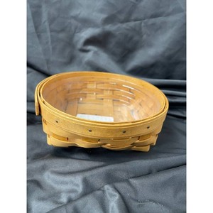 Longaberger Natural Wood Handwoven Basket with Liner