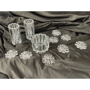 Clear Crystal Flower Candle Holders Set � 11 Pieces
