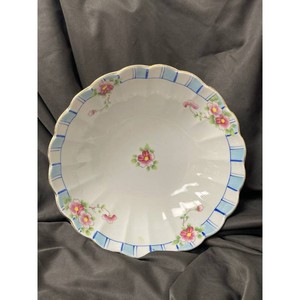 Hand Painted Porcelain Floral Scalloped Bowl, Made in Japan