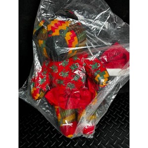 Red Fabric Holiday Bear with Kente Pattern, Gift Collection