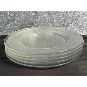 Clear Glass Pressed Pattern Dinner Plate Set � Stackable Servingware