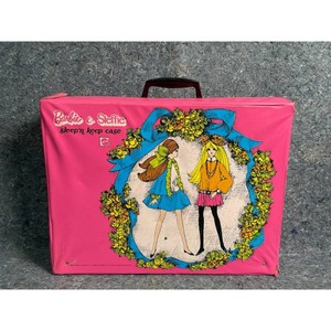 Barbie & Steffie Pink Vintage Sleepn Keep Case Doll Trunk Set