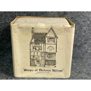 Beige Porcelain Dickens Village Shop Facade Model with Lights, Jones & Co.