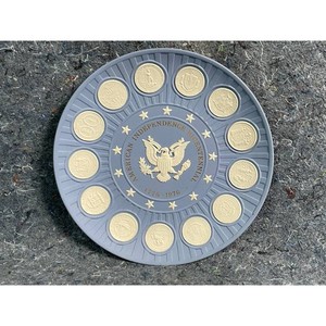 Slate Blue American Bicentennial Plaque with State Seals & Eagle Motif