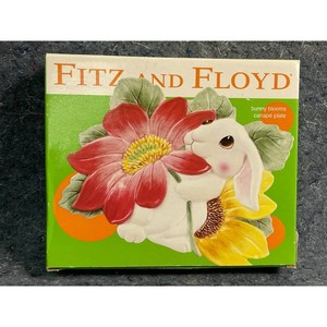 Fitz and Floyd Bunny Blooms Floral Ceramic Canap Plate