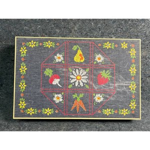 ONEIDA Blue Denim Embroidered Fabric Jewelry Box with Compartments