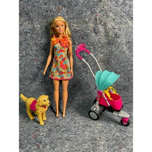 Colorful Fashion Doll Play Set with Stroller and Pet Toy