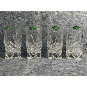 Shannon Crystal Dublin 24% Lead Crystal Highball Glasses 4 Pc