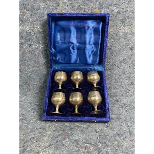 Brass Goblet Set in Velvet Case � 6 Pieces