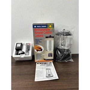 Black Plastic Rechargeable Remote Control Lantern with Adapter