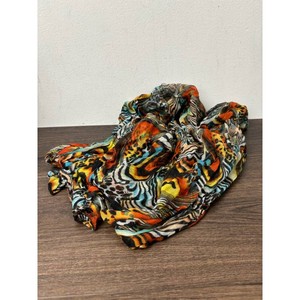 Multicolor Sheer Scarf with Zebra Print, 28 x 72 in
