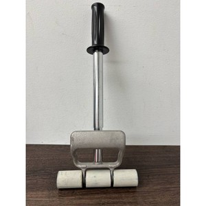 Silver Metal Floor Roller with Black Handle and 3 Rollers