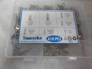 Sunxeke 410 pc Drywall Anchors with Screws Set