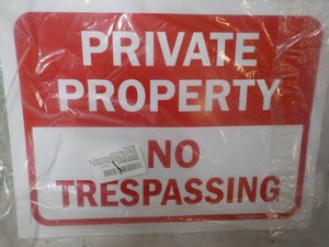 5 Plastic Private Property Signs