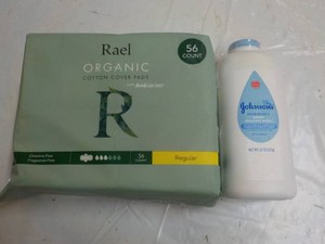 Rael Cover Pads 56 ct and Johnsons Powder