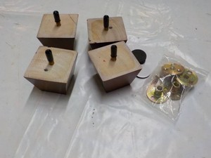 4 Wood 2 Cabinet Feet with Hardware