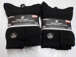 12 pair Wear Proof size 10-13 Black Athletic Stockings