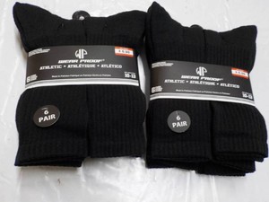 12 pair Wear Proof size 10-13 Black Athletic Stockings