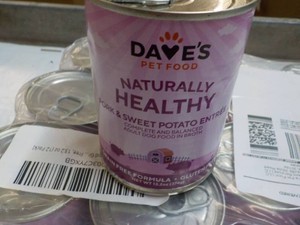 12 Cans Daves Pork and Sweet Potatoes Dog Food
