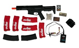 Krytac Trident MK2 PDW with Evike Red Mid Cap Mags, Matrix 11. IV 1000m Ah 3SC Stick-Type Lithium Polymer (LiPo) Battery and Accessories