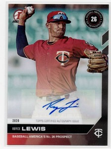 2020 Topps Bowman Next Baseball Americas Top 100 Prospects Royce Lewis Autograph Baseball Card (#T50A)