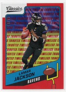 2021 Panini Classics Timeless Tributes Red Lamar Jackson Football Card #27 (4875)