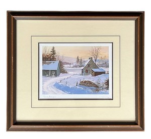 Signed and Framed Frosty Mornings Art Print by Dubravko Roas (Frame Measures 12.75 x 14.5)