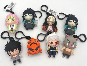 Anime Characters Bag Clip Lot Including Sasuke Uchiha, Nezuko Kamudo, and More