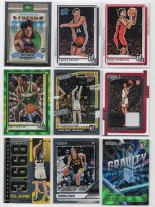 Lot of 9 Basketball Cards Including Caitlin Clark, Amen Thompson, and More