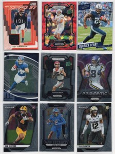 Lot of 9 Football Cards Including Carson Beck, Quinn Ewers RC, and More